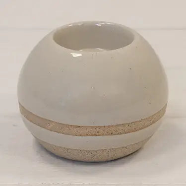 Telysholder i glasert keramikk – taupe