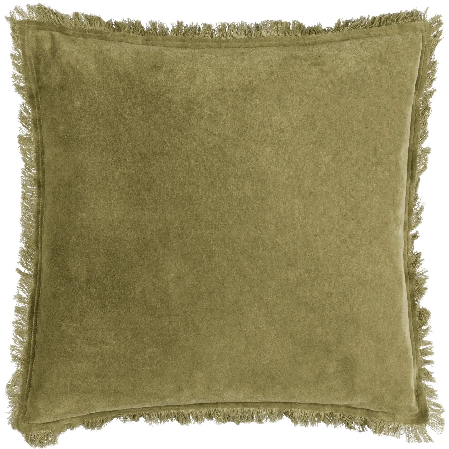 Jaye pyntepute i bomullsfløyel med frynsekant – 45 x 45 cm