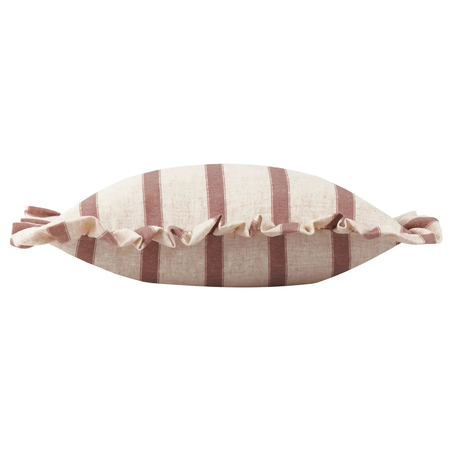 Connie pyntepute med striper og volangkant – 45 x 45 cm