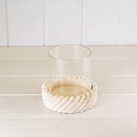 Stormlykt i sandteksturert glass – liten