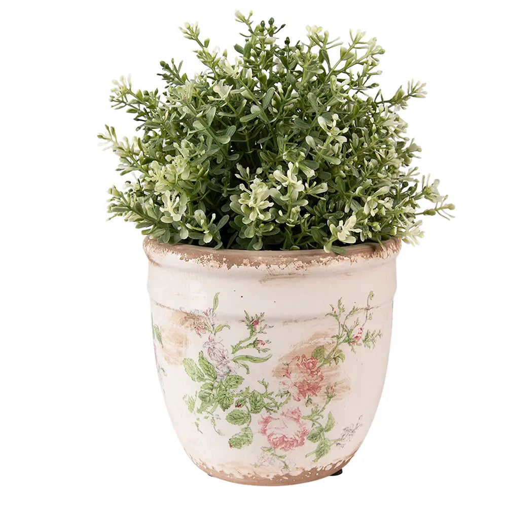 Blomsterpotte Ø 15 cm – Rosa/Beige Keramikk