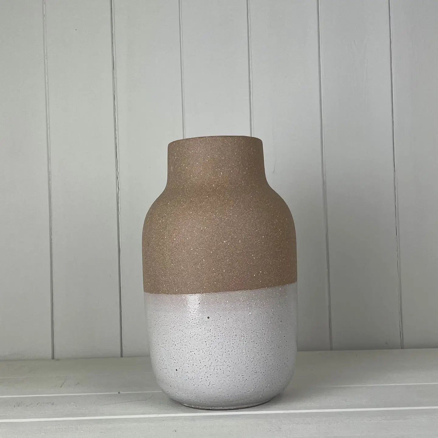 Keramikkvase i taupe – 23 cm