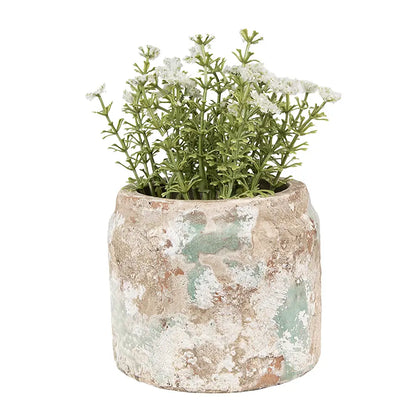 Blomsterpotte i terrakotta – beige & grønn Ø11 cm