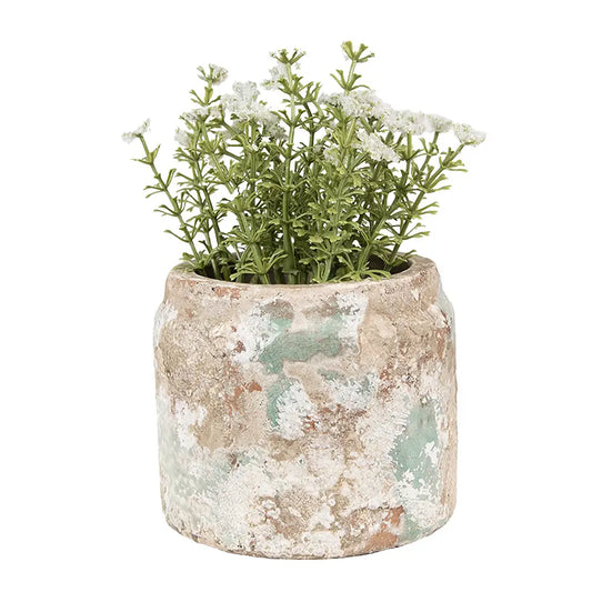 Blomsterpotte i terrakotta – beige & grønn Ø11 cm