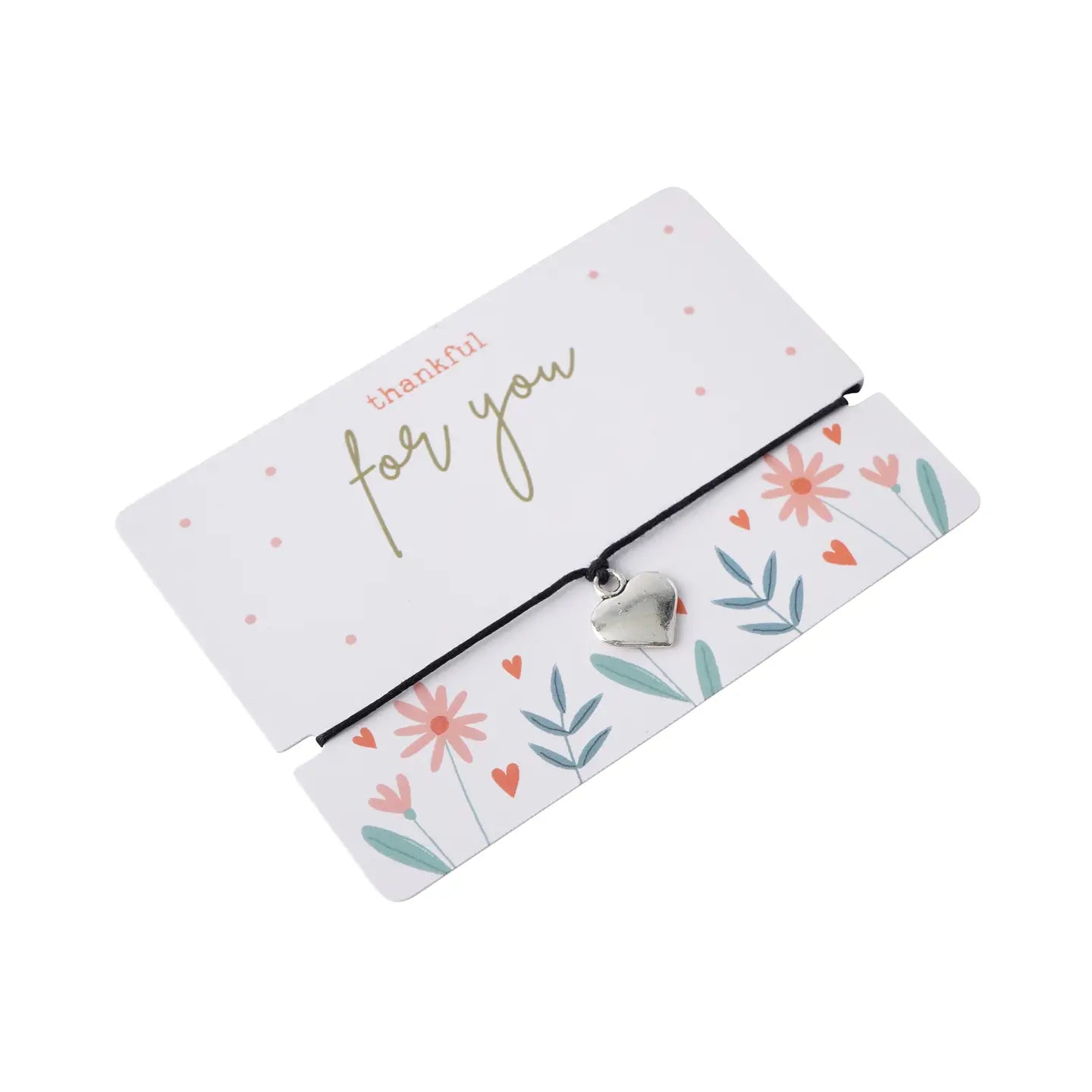 Armbånd med hjerteanheng – «Thankful For You»