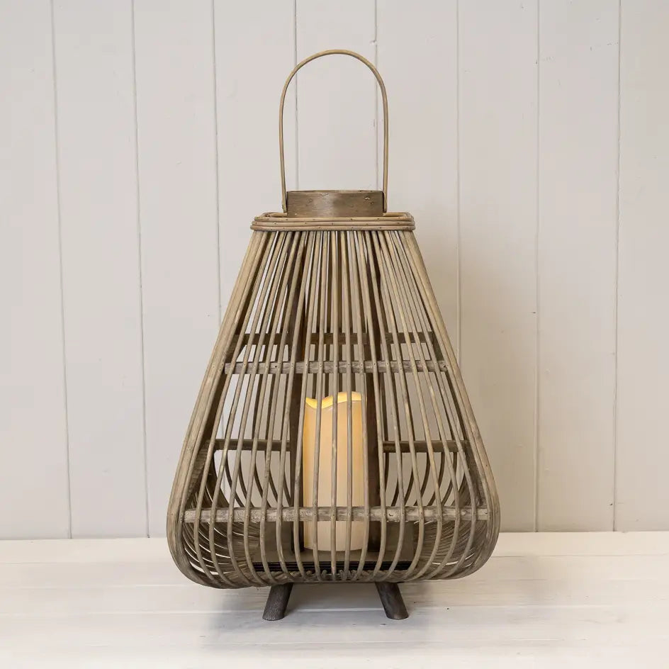 Bambuslanterne med LED-lys – medium