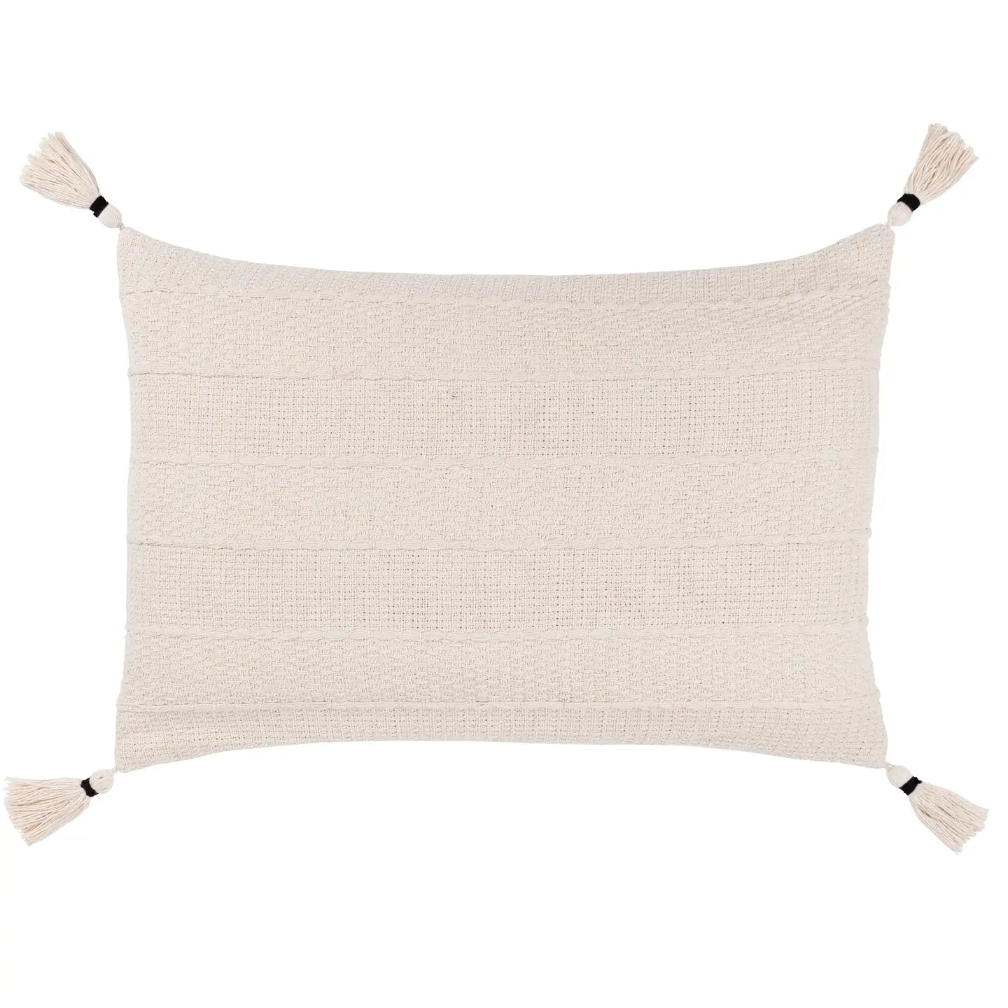 Caliche pyntepute med vevd mønster og dusker – 40 x 60 cm