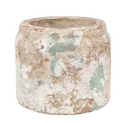 Blomsterpotte i terrakotta – beige & grønn Ø11 cm