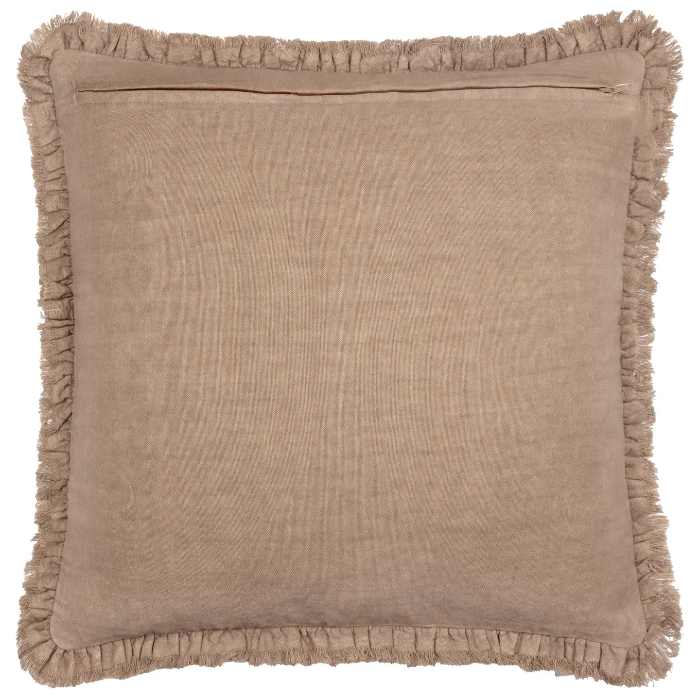 Bertie pyntepute i vasket bomullsfløyel med frynser – 45 x 45 cm