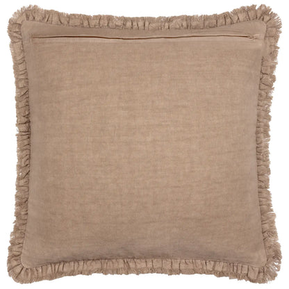 Bertie pyntepute i vasket bomullsfløyel med frynser – 45 x 45 cm