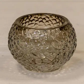 Rund Telysholder i Olivengrønt Glass