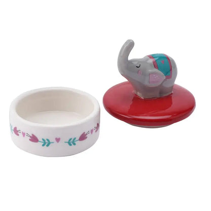 Keramikk Smykkekrukke med Elefantlokk