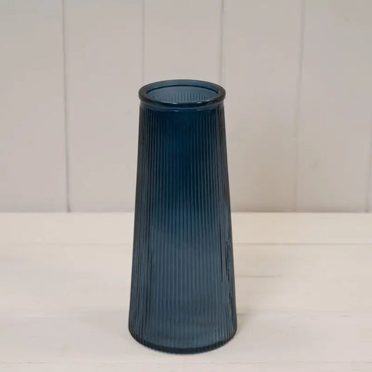 Blå Høy Riflet Vase – Satchville