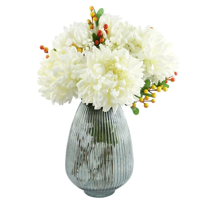 Botanik Glassvase med Rillet Mønster – Røykgrå – 30 cm