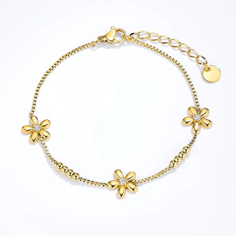 Stainless Steel Flower Bracelet