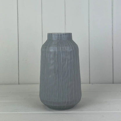 Glasert vase i pastellgrå – 19 cm