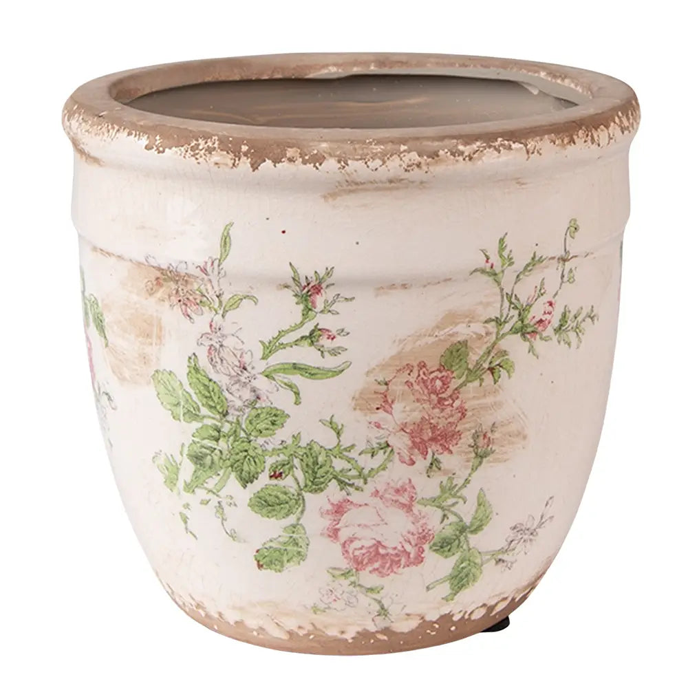 Blomsterpotte Ø 15 cm – Rosa/Beige Keramikk