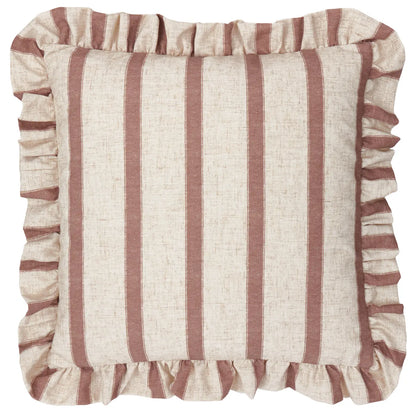 Connie pyntepute med striper og volangkant – 45 x 45 cm