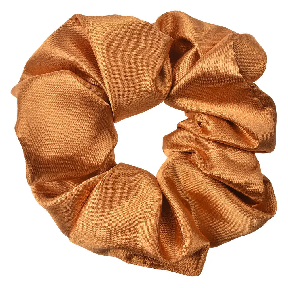 Hårstrikk / Scrunchie – Lys Brun (Ø 10 cm)