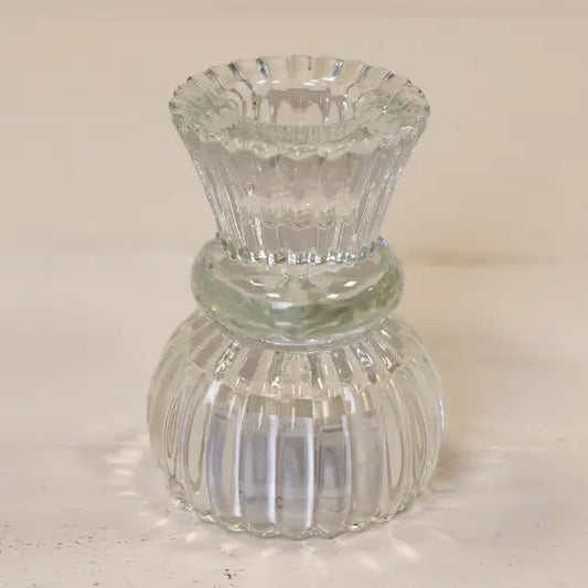 To-veis Lysestake i Klart Glass