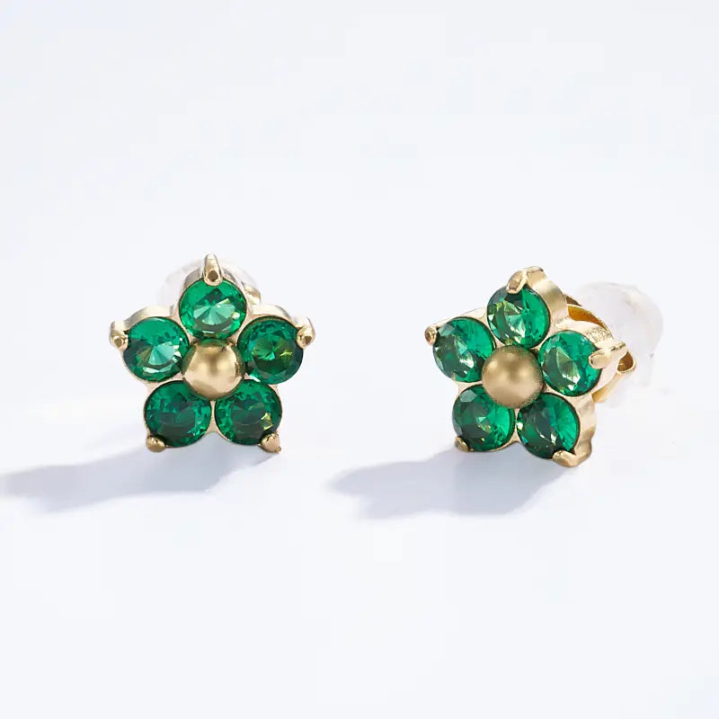 Øredobber i grønn strass