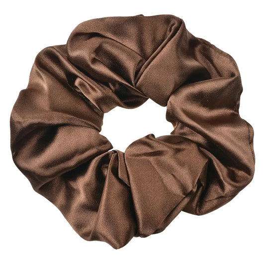 Hårstrikk / Scrunchie – Brun (Ø 10 cm)