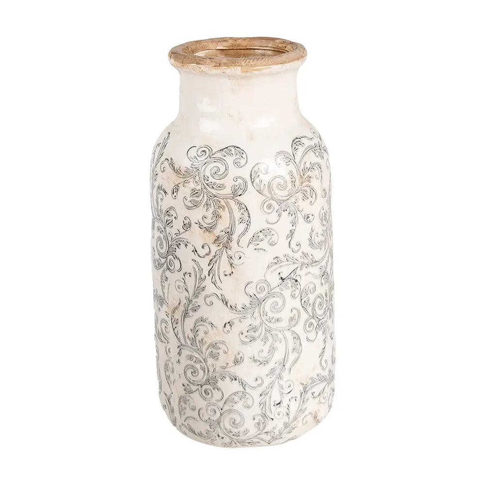Keramikkvase i beige/grå – 32 cm