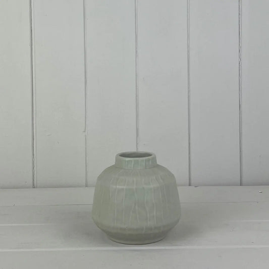 Glasert pistasjgrønn vase