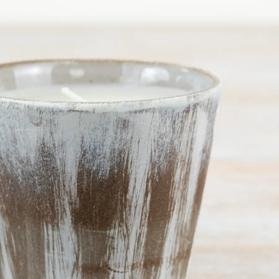 Keramikkpotte med Vokslys – 11 cm
