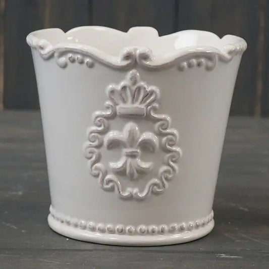 Stor hvit keramisk potte