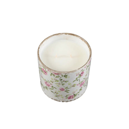 Duftlys i Keramikk med Blomstermønster – Rose Bud