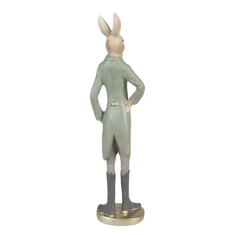 Dekorativ kaninfigur – beige & grønn 40 cm