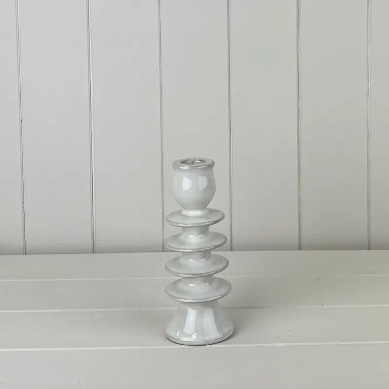 Glassert keramisk lysestake – Teksturert detalj