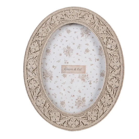 Fotoramme – Beige oval (10 x 15 cm, Plast/Glass)